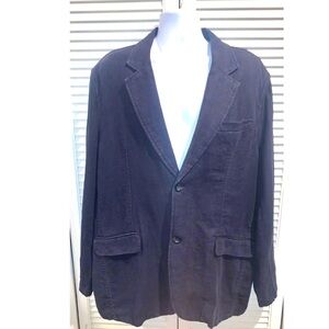 Breakwater Linen Blazer Jacket Navy Blue Mens Casual Unstructured XL